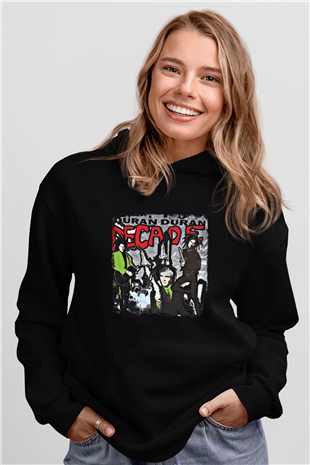 Duran Duran Baskılı Unisex Siyah Hoodie