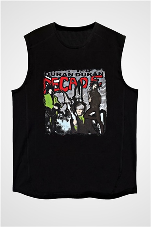 Duran Duran Baskılı Unisex Siyah Kolsuz Tişört