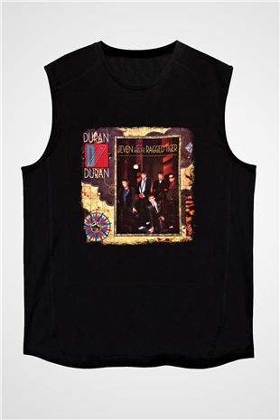 Duran Duran Baskılı Unisex Siyah Kolsuz Tişört