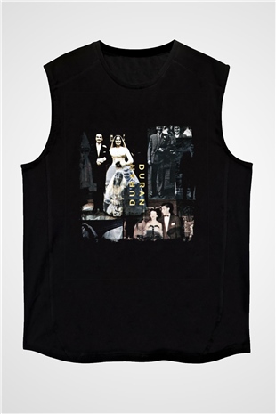 Duran Duran Baskılı Unisex Siyah Kolsuz Tişört