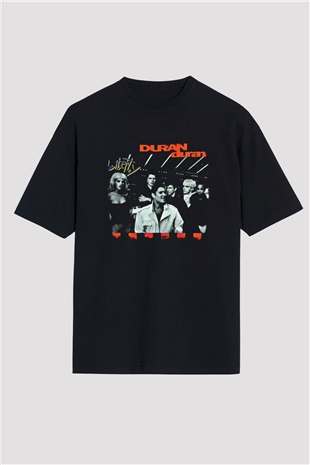 Duran Duran Baskılı Unisex Siyah Oversize Tişört