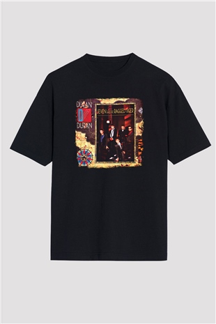 Duran Duran Baskılı Unisex Siyah Oversize Tişört