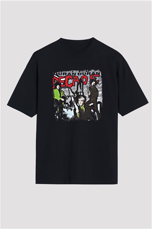 Duran Duran Baskılı Unisex Siyah Oversize Tişört