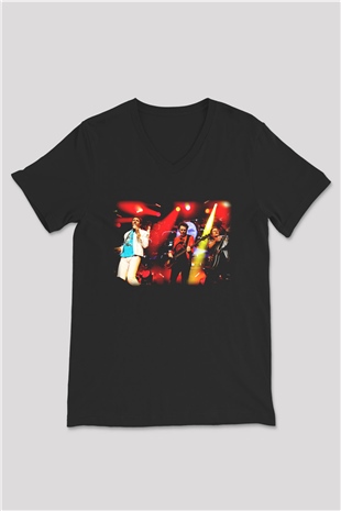 Duran Duran Siyah Unisex V Yaka Tişört T-Shirt