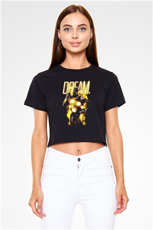Dusty Rhodes Siyah   Crop Top Tişört