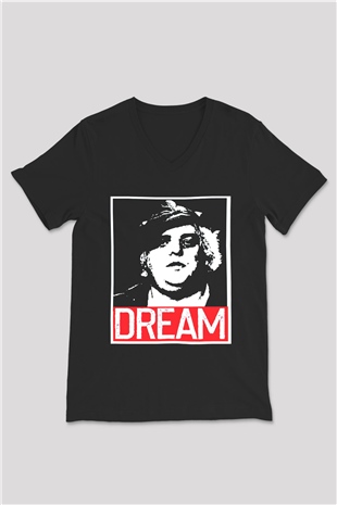 Dusty Rhodes Siyah Unisex  V Yaka Tişört