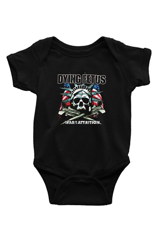 Dying Fetus Baskılı Unisex Siyah Bebek Body - Zıbın