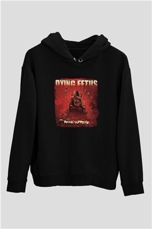 Dying Fetus Baskılı Unisex Siyah Hoodie