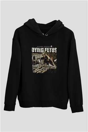 Dying Fetus Baskılı Unisex Siyah Hoodie