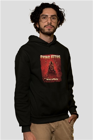 Dying Fetus Baskılı Unisex Siyah Hoodie