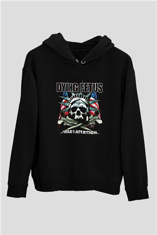 Dying Fetus Baskılı Unisex Siyah Hoodie