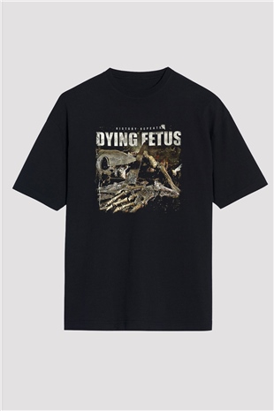 Dying Fetus Baskılı Unisex Siyah Oversize Tişört
