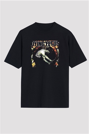 Dying Fetus Baskılı Unisex Siyah Oversize Tişört