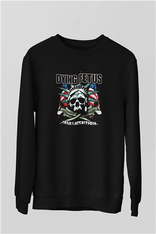 Dying Fetus Baskılı Unisex Siyah Sweatshirt