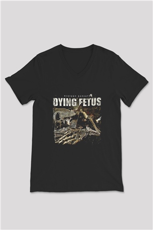 Dying Fetus Baskılı Unisex Siyah V Yaka Tişört