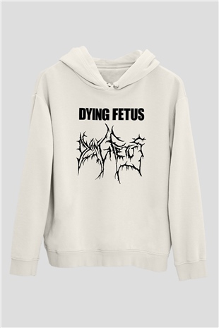 Dying Fetus Beyaz Unisex Kapşonlu Sweatshirt