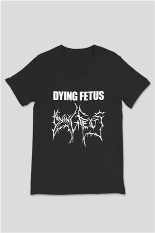 Dying Fetus Siyah Unisex V Yaka Tişört T-Shirt