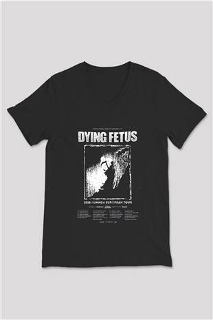 Dying Fetus Siyah Unisex V Yaka Tişört T-Shirt