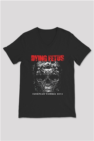 Dying Fetus Siyah Unisex V Yaka Tişört T-Shirt