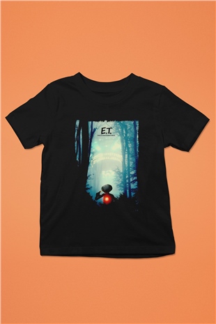 E.T. Siyah Unisex  Çocuk Tişört