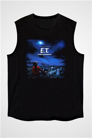 E.T. Siyah Unisex Kolsuz Tişört