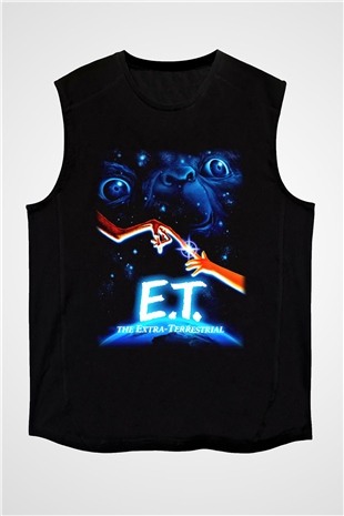 E.T. Siyah Unisex Kolsuz Tişört