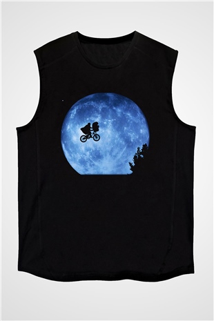 E.T. Siyah Unisex Kolsuz Tişört