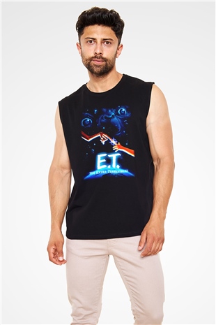 E.T. Siyah Unisex Kolsuz Tişört