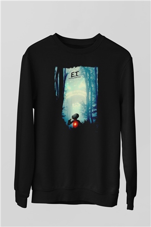 E.T. Siyah Unisex  Sweatshirt