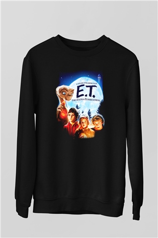 E.T. Siyah Unisex Sweatshirt