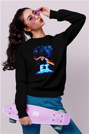 E.T. Siyah Unisex Sweatshirt