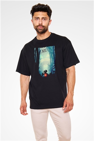 E.T. Siyah Oversize Tişört