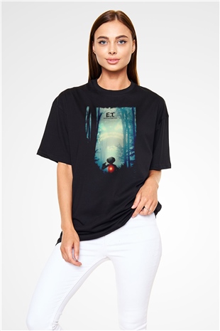 E.T. Siyah Oversize Tişört