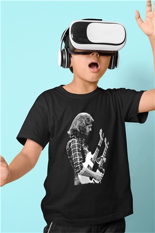 Eagles Baskılı Unisex Siyah Çocuk Tişört - Tshirt