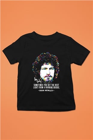 Eagles Baskılı Unisex Siyah Çocuk Tişört - Tshirt