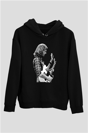 Eagles Baskılı Unisex Siyah Kapüşonlu Sweatshirt