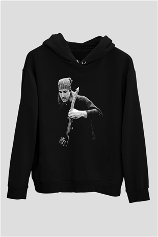 Eagles Baskılı Unisex Siyah Kapüşonlu Sweatshirt