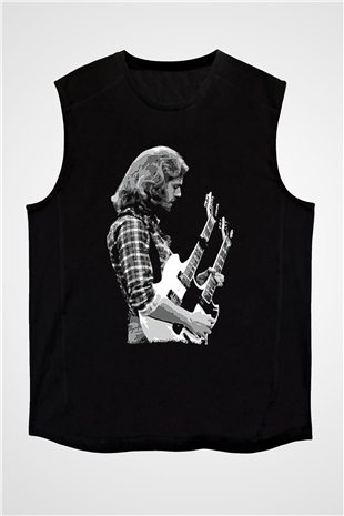 Eagles Baskılı Unisex Siyah Kolsuz Tişört - Tshirt