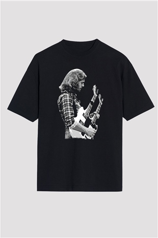Eagles Baskılı Unisex Siyah Oversize Tişört - Tshirt