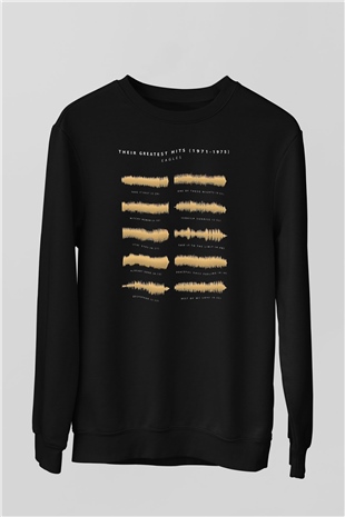 Eagles Baskılı Unisex Siyah Sweatshirt