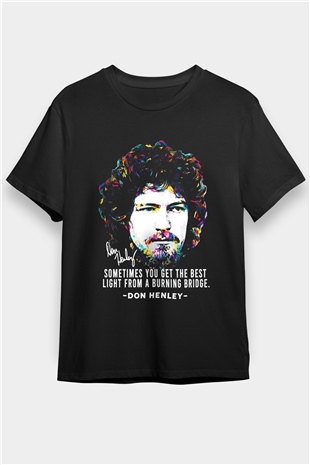 Eagles Baskılı Unisex Siyah Tişört - Tshirt