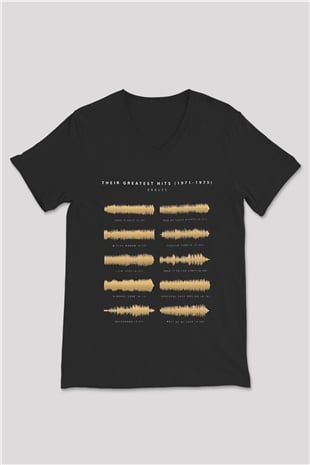 Eagles Baskılı Unisex Siyah V Yaka Tişört - Tshirt