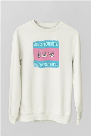 Eagles of Death Metal Baskılı Unisex Beyaz Sweatshirt