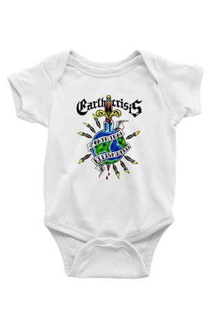 Earth Crisis Baskılı Beyaz Unisex Bebek Body - Zıbın