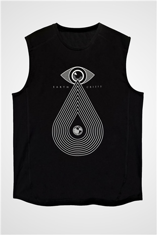 Earth Crisis Baskılı Unisex Siyah Kolsuz Tişört - Tshirt