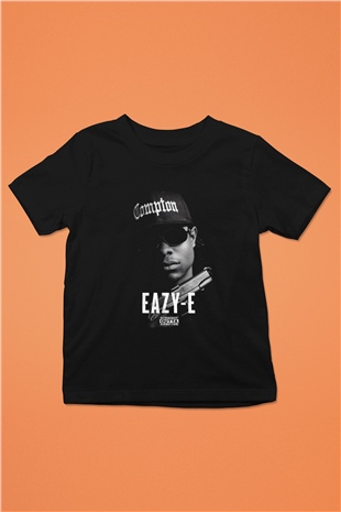 Eazy-E Baskılı Siyah Unisex Çocuk Tişört