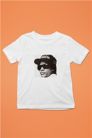 Eazy-E Baskılı Unisex Beyaz Çocuk Tişört