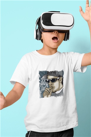 Eazy-E Baskılı Unisex Beyaz Çocuk Tişört