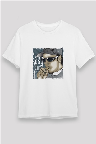 Eazy-E Baskılı Unisex Beyaz Tişört