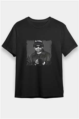 Eazy-E Baskılı Unisex Siyah Tişört